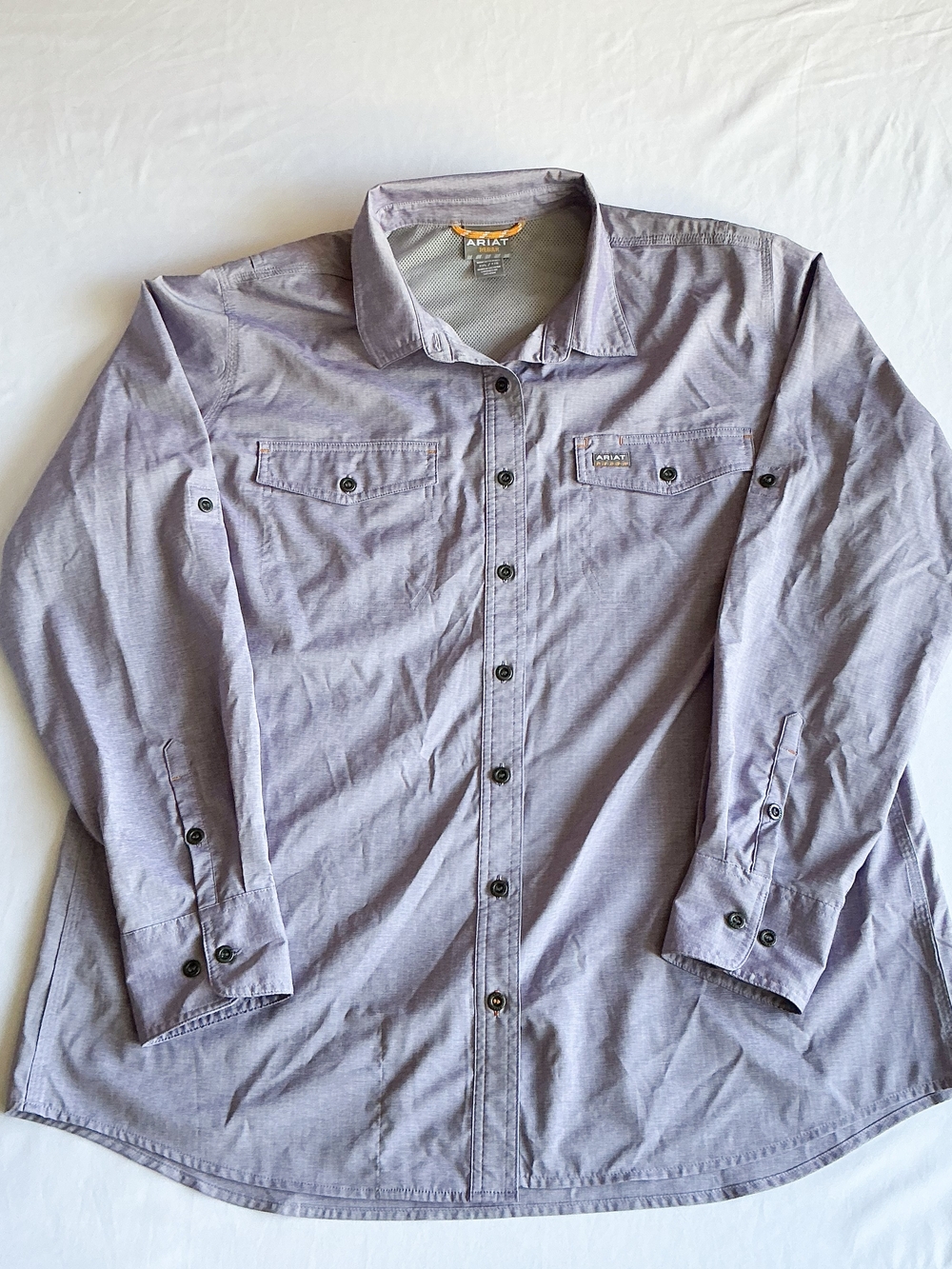 Ariat Rebar Womens Made Tough VentTEK DuraStretch Work Shirt Purple Light 2XL